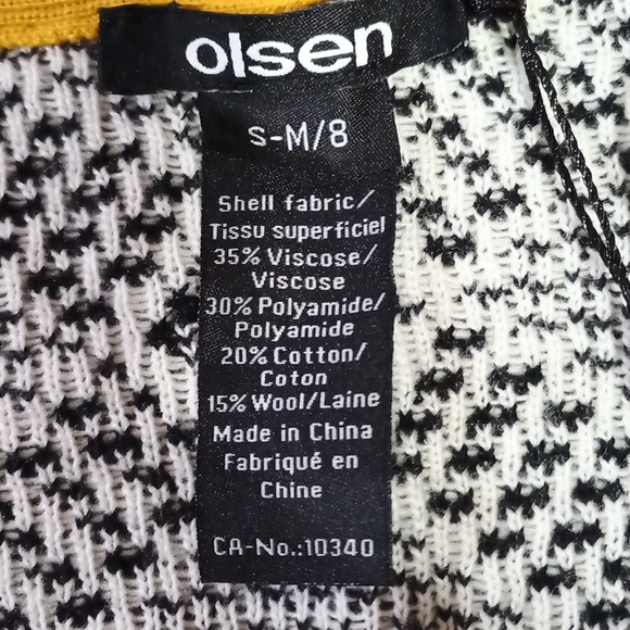 Olsen Henny Open Front Wool Yarn Cardigan Sweater Golden Glam S M - Picture 13 of 16